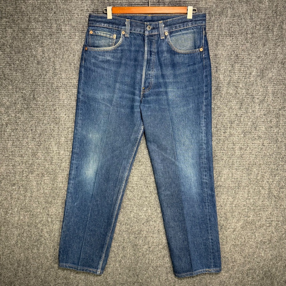Vintage 80s Levi's 501xx Hemmed Blue Jeans Made in USA Mens 30x28 Medium Wash